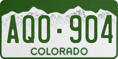 CO license plate AQO904