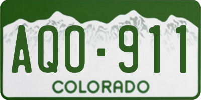 CO license plate AQO911