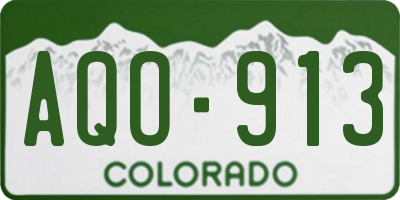 CO license plate AQO913