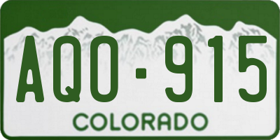 CO license plate AQO915
