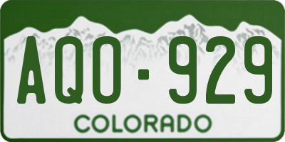 CO license plate AQO929