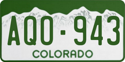 CO license plate AQO943