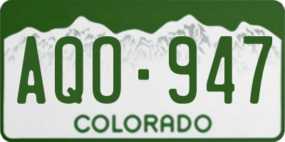 CO license plate AQO947