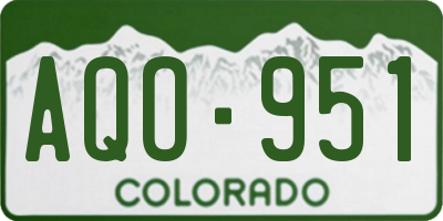 CO license plate AQO951