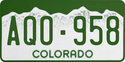 CO license plate AQO958