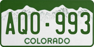 CO license plate AQO993