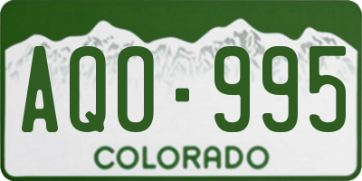 CO license plate AQO995