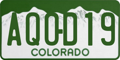 CO license plate AQOD19