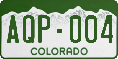 CO license plate AQP004