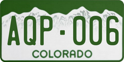CO license plate AQP006