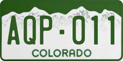 CO license plate AQP011