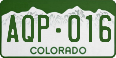 CO license plate AQP016