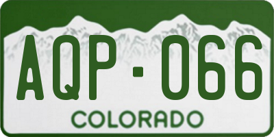 CO license plate AQP066
