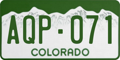 CO license plate AQP071