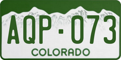 CO license plate AQP073
