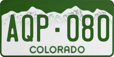 CO license plate AQP080