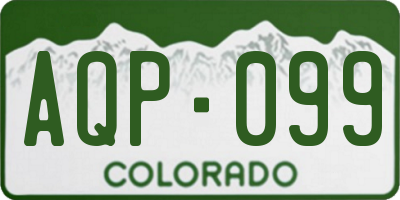 CO license plate AQP099