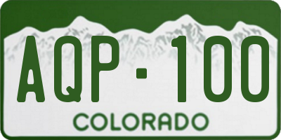 CO license plate AQP100