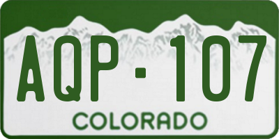 CO license plate AQP107