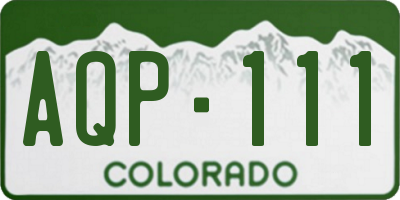 CO license plate AQP111