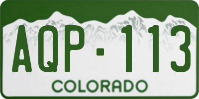 CO license plate AQP113