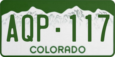 CO license plate AQP117