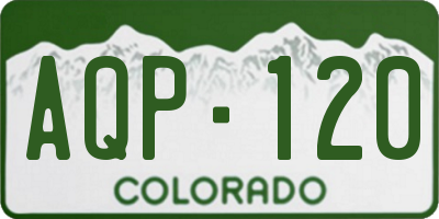 CO license plate AQP120