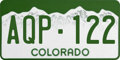 CO license plate AQP122
