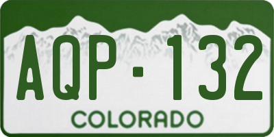 CO license plate AQP132