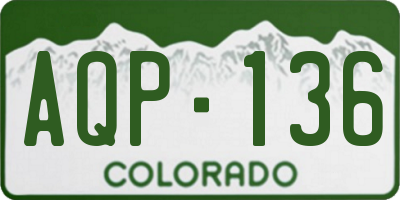 CO license plate AQP136