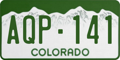 CO license plate AQP141