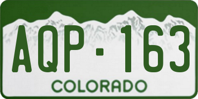 CO license plate AQP163