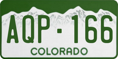 CO license plate AQP166
