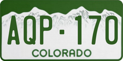 CO license plate AQP170