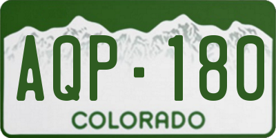 CO license plate AQP180