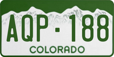 CO license plate AQP188