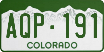 CO license plate AQP191