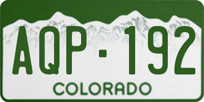 CO license plate AQP192