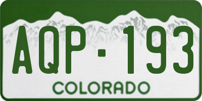 CO license plate AQP193