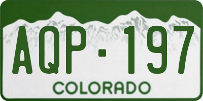 CO license plate AQP197