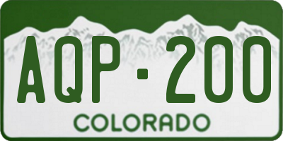 CO license plate AQP200