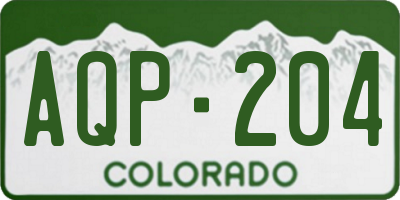 CO license plate AQP204