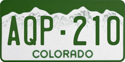 CO license plate AQP210
