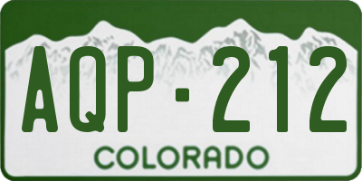 CO license plate AQP212