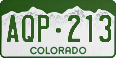 CO license plate AQP213