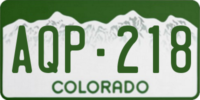 CO license plate AQP218