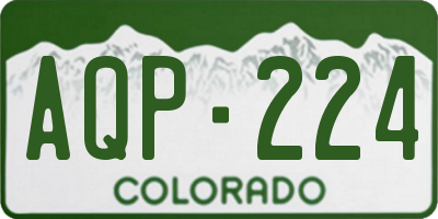 CO license plate AQP224
