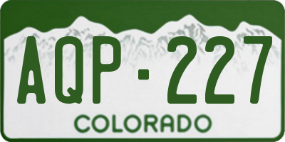 CO license plate AQP227