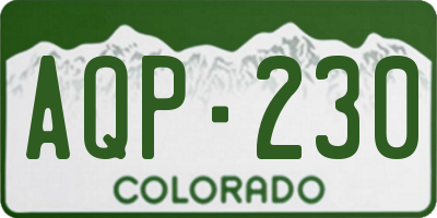 CO license plate AQP230