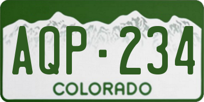 CO license plate AQP234